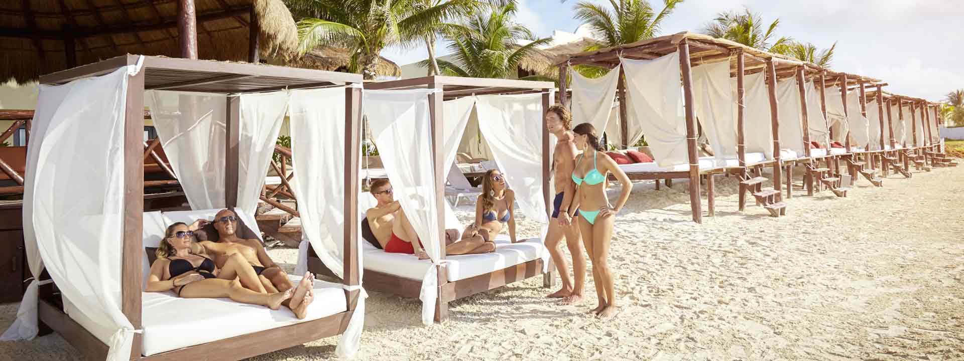 Desire Resort Riviera Maya Beach Beds. beach beds for just relaxing at Desi...
