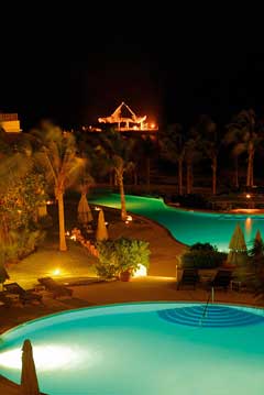 Spa and Pool at night Desire Pearl Resort Puerto Morelos
